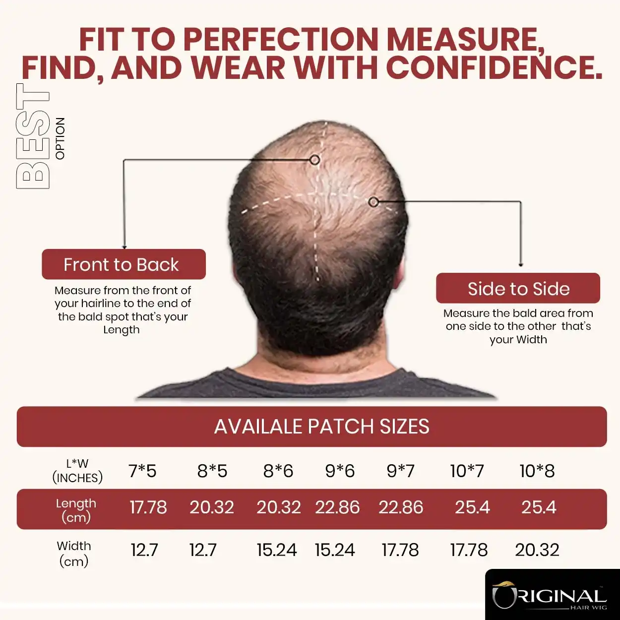 Monofilament Hair Patch Top View Base Design Size Guide Image